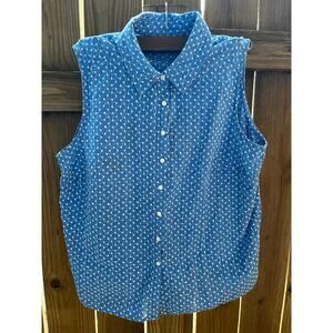100% sleeveless Button-Down Shirt brand Marsh Landing